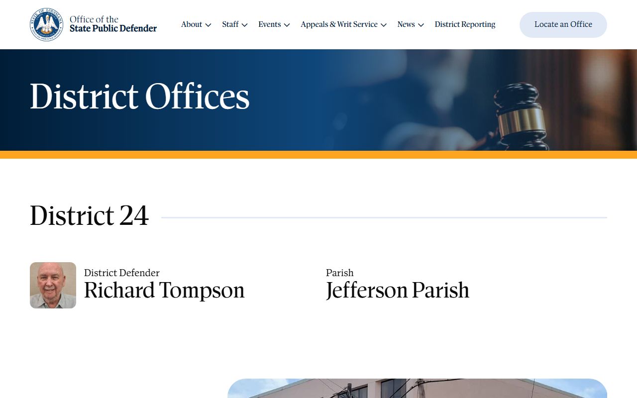 Jefferson Parish County criminal court records District 24 public defender office