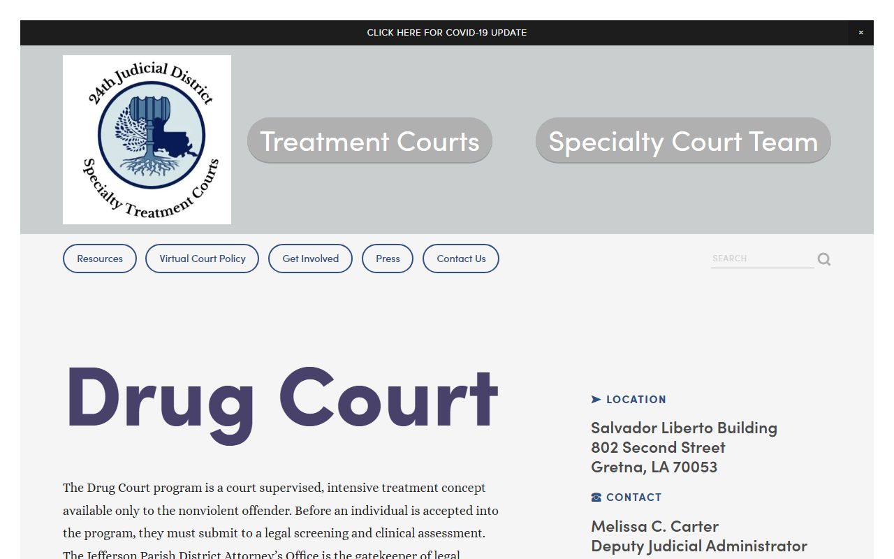 Jefferson Parish District Court Drug Court records context